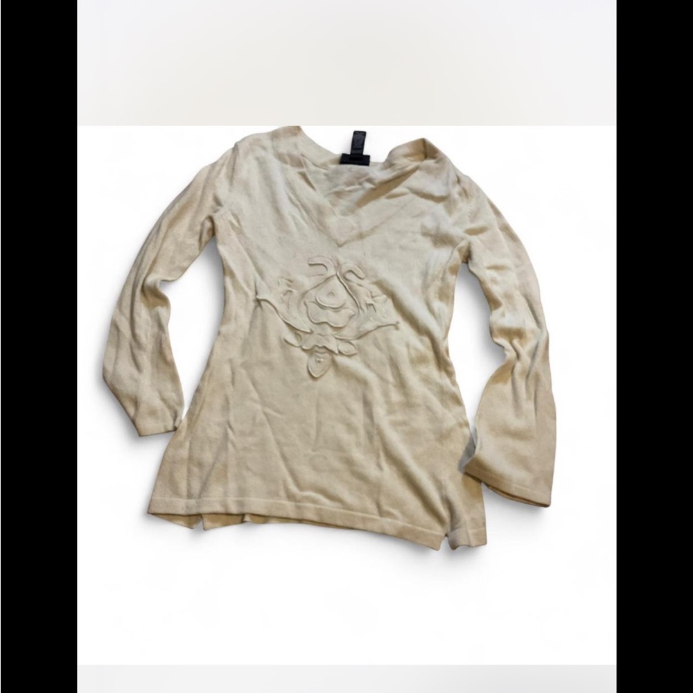Athleta angora cashmere embroidered sweater